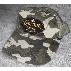 Vintage Corona Extra SnapBack Camo‎ Cap Hat Green Adjustable Adult Sized